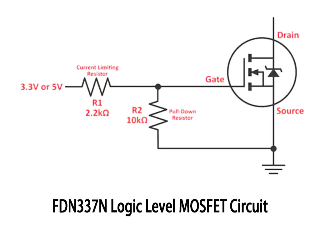 FDN337N Logic Level MOSFET Circuit 1