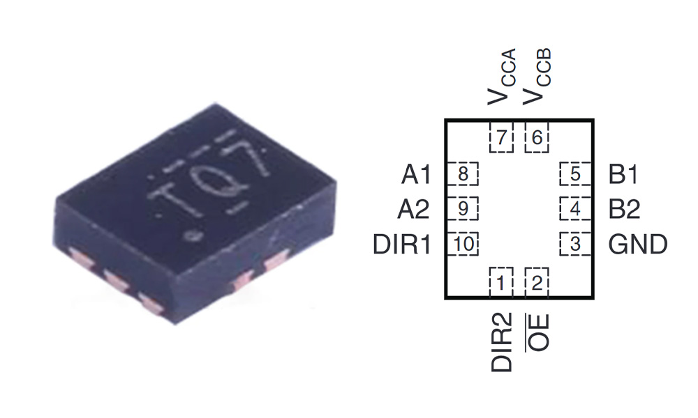 SN74AVC2T245RSWR pinout