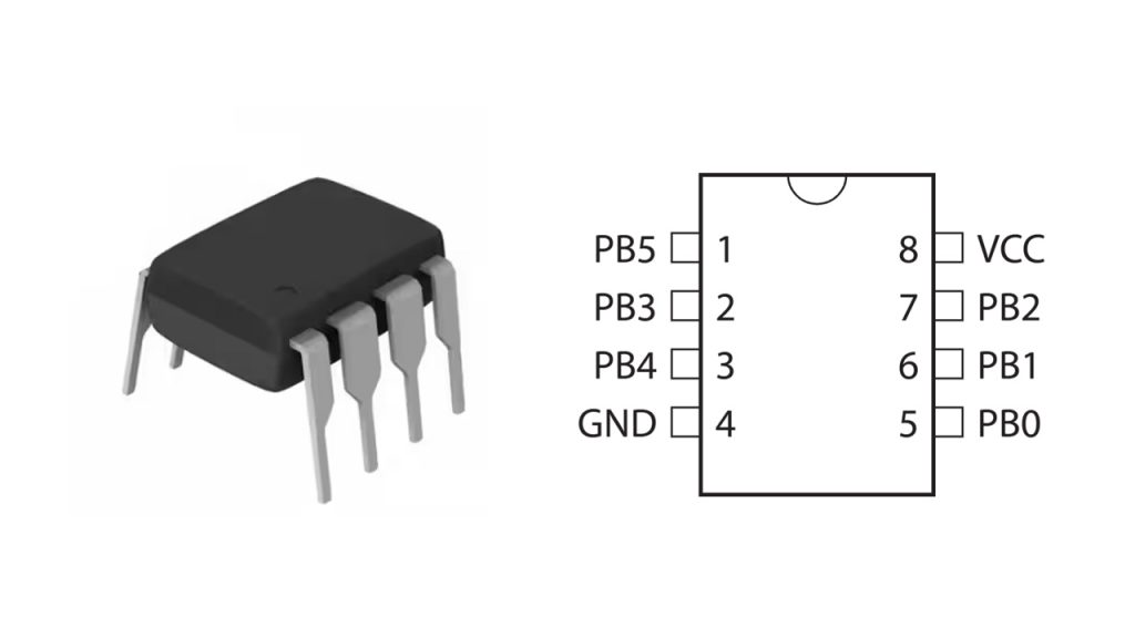 ATTINY85 20PU Pinout