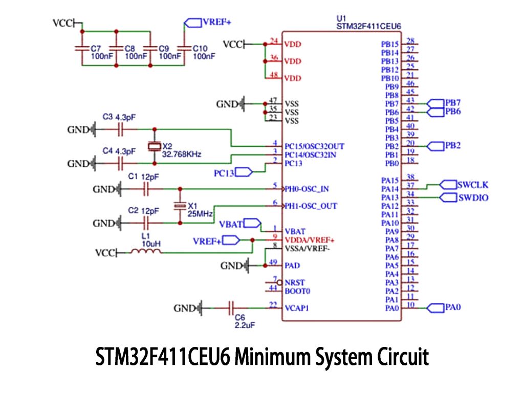 STM32F411CEU6 Minimum System Circuit