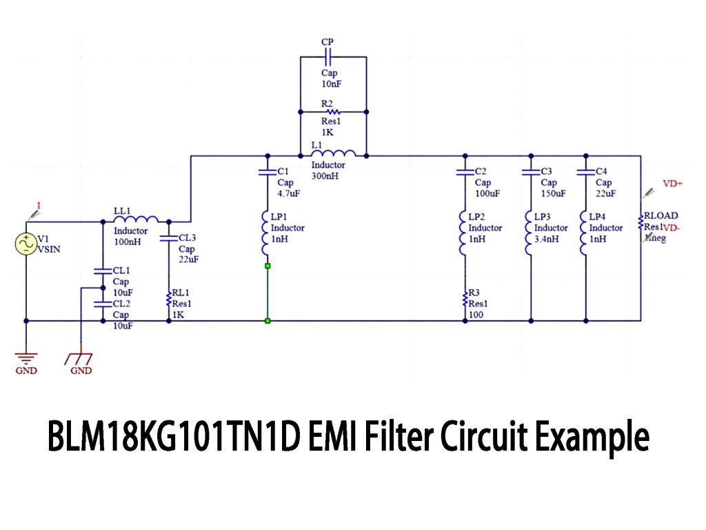 BLM18KG101TN1D EMI Filter Circuit Example 1