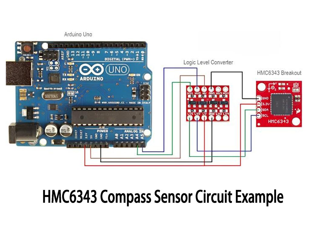 HMC6343 Compass Sensor Circuit Example