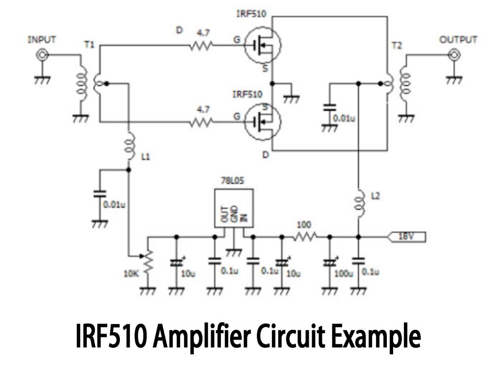 IRF510 Amplifier Circuit Example 1