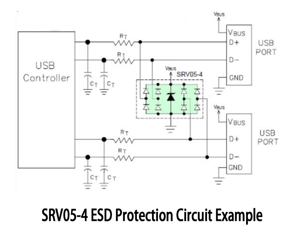 SRV05 4 ESD Protection Circuit Example 1
