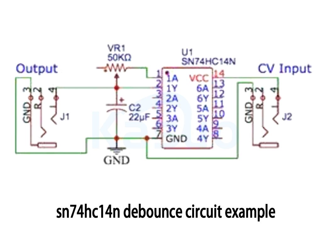 sn74hc14n debounce circuit example 1
