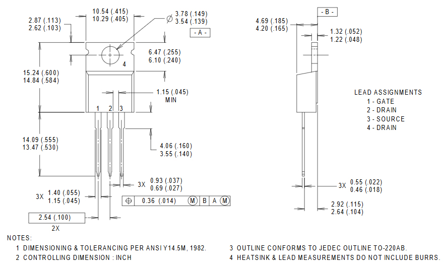 IRF3205 Package Dimensions