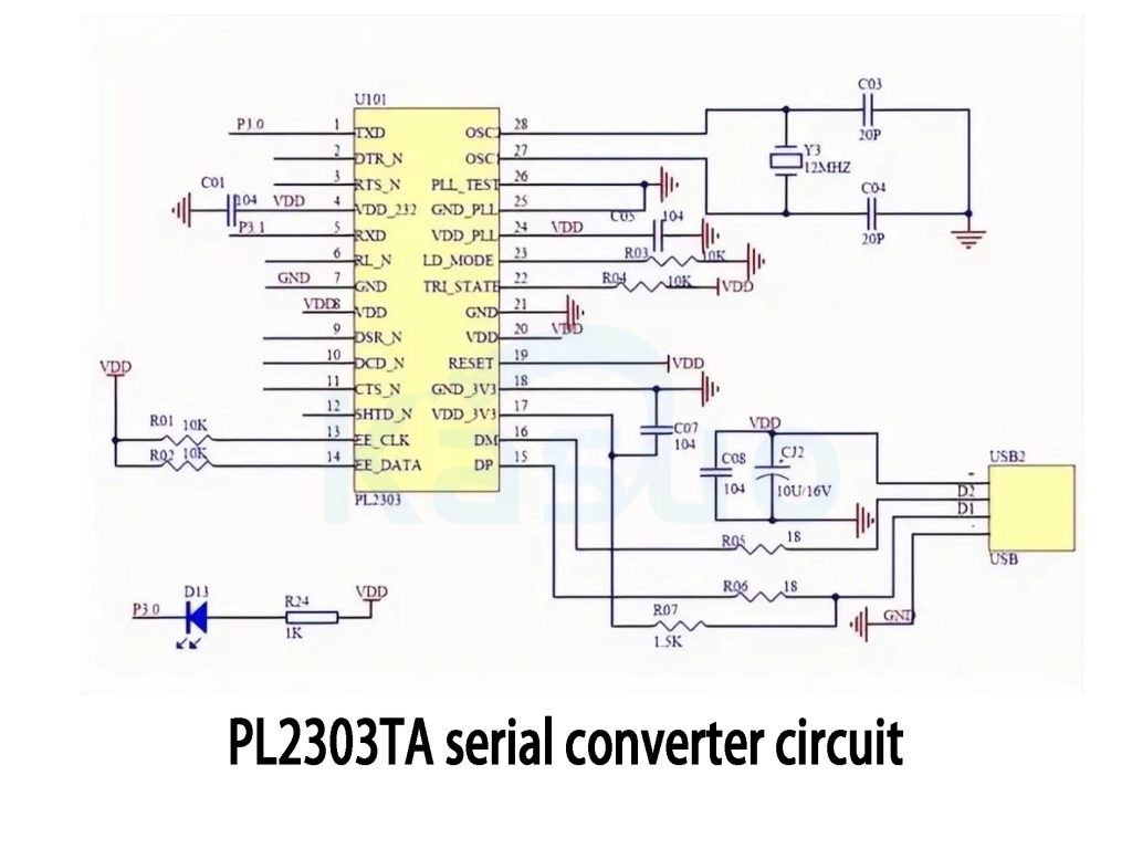 PL2303TA serial converter circuit 1
