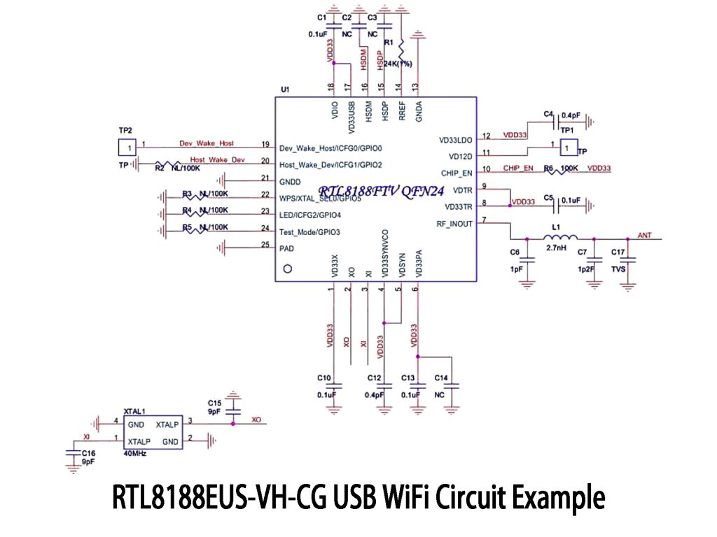 RTL8188EUS VH CG USB WiFi Circuit Example 1
