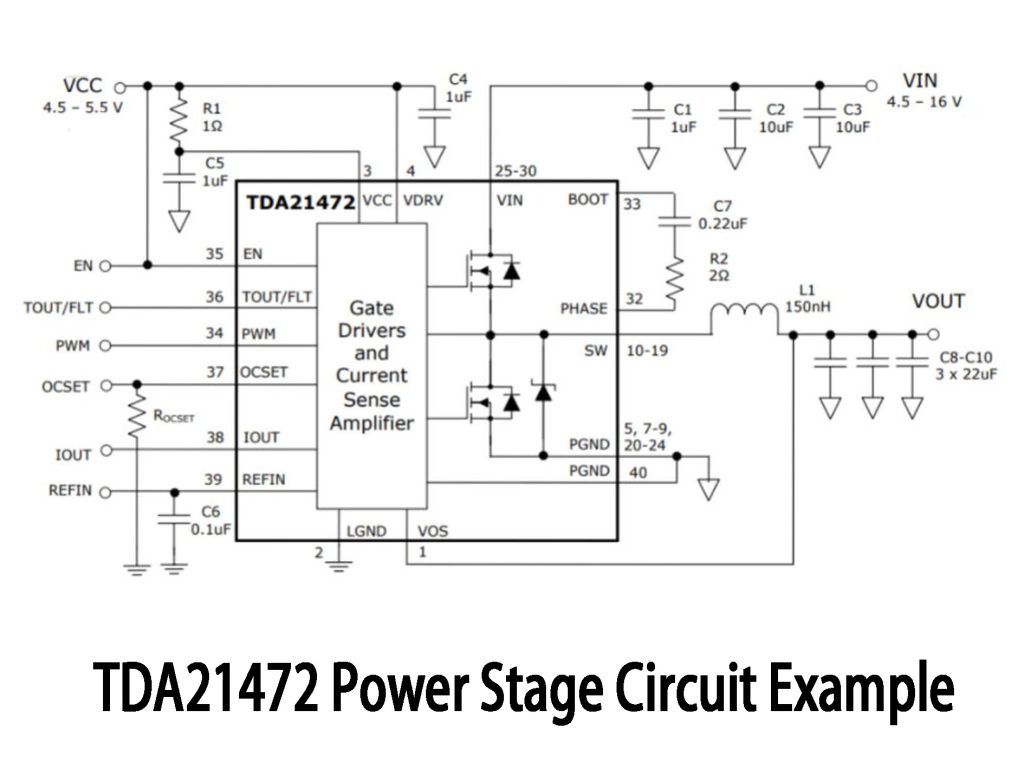 TDA21472 Power Stage Circuit Example 1
