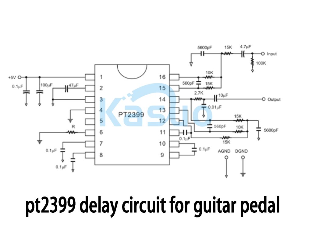 pt2399 delay circuit for guitar pedal