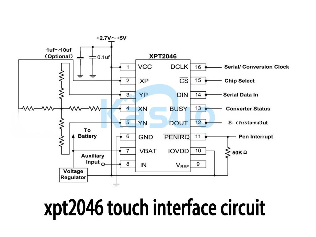 xpt2046 touch interface circuit 1