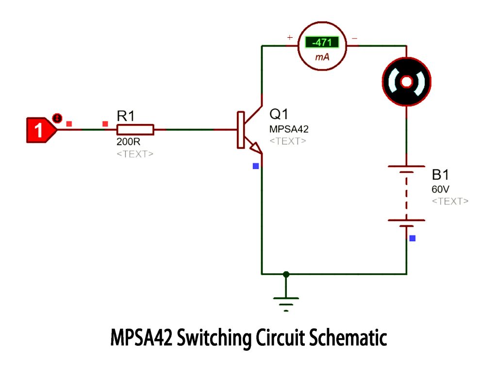 MPSA42 Switching Circuit Schematic