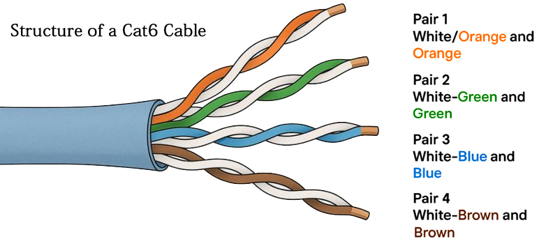 Structure of a Cat6 Cable