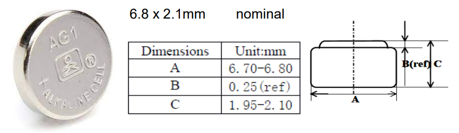 ag1 battery size