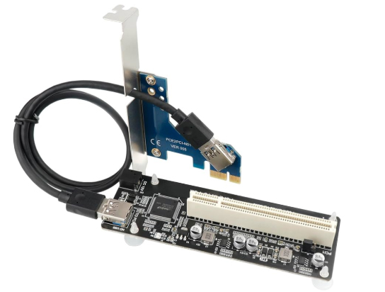 adapter card and slot on the board