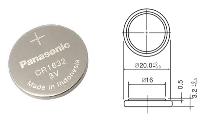 cr1632 battery dimensions