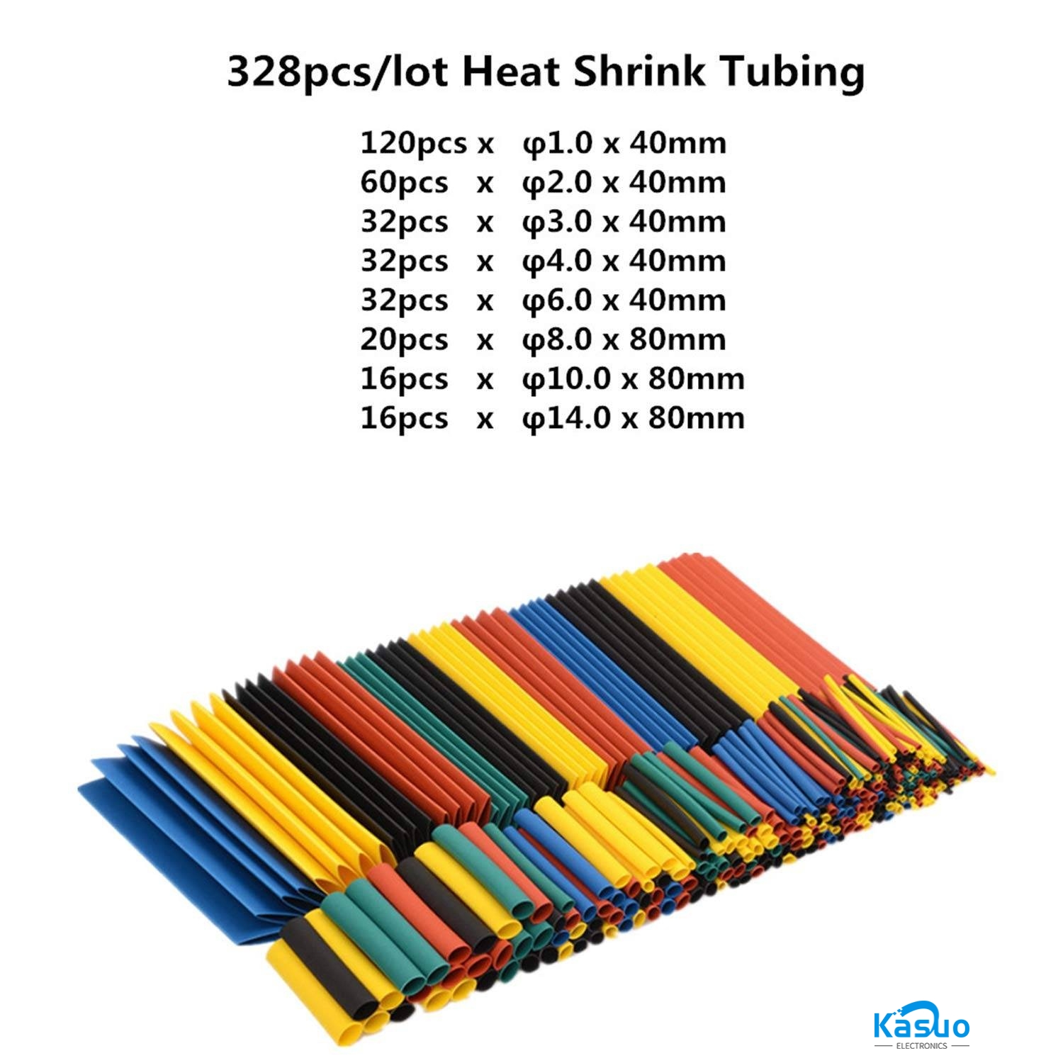 Colored Heat Shrinkable Tube Insulation (Pack of 328) – Kasuo