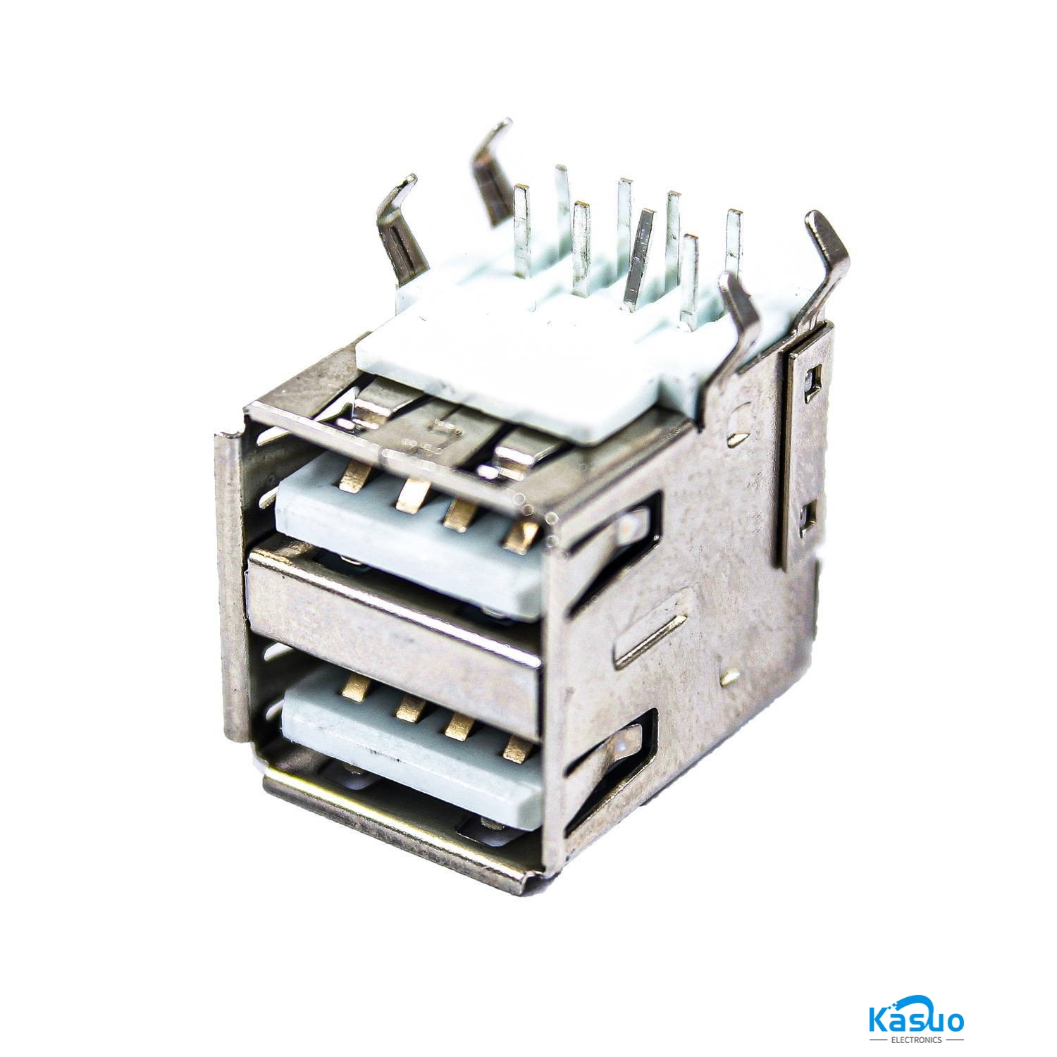 Double-Deck USB 2.0 Connector – Female, Right Angle, DIP Type – Kasuo