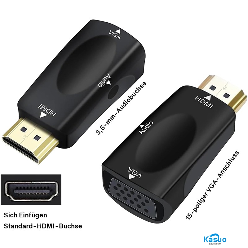 HDMI to VGA Convertor with Audio output – Kasuo