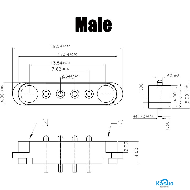 Magnetic Pogo Pin Connector single row – Kasuo