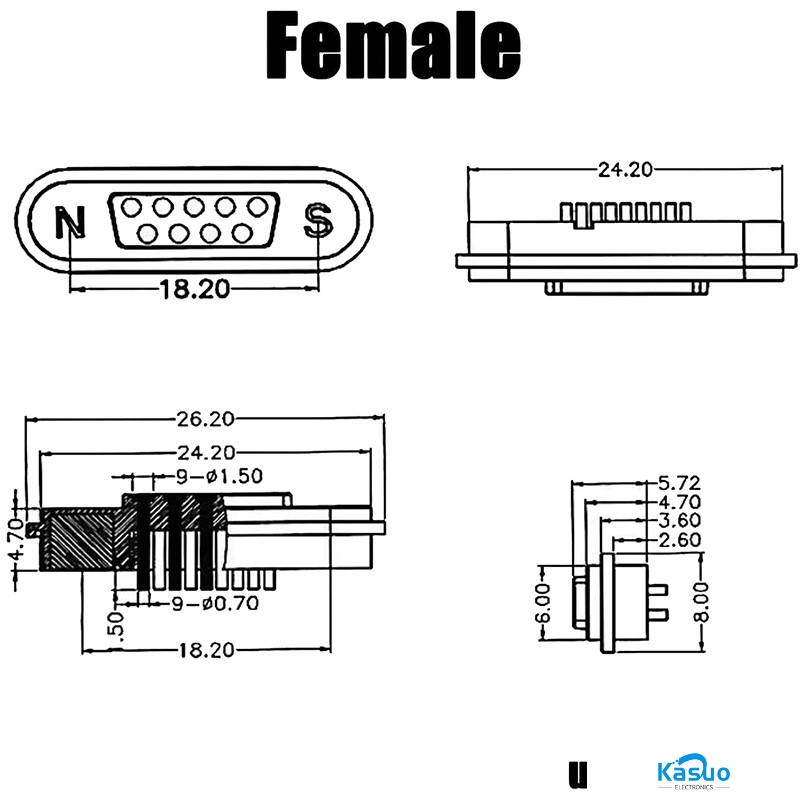 Magnetic Pogo Pin Connector- Double row – Kasuo