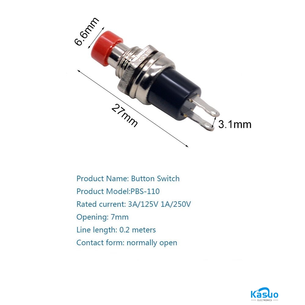 PBS-110 Momentary Push Button – 7mm – Kasuo